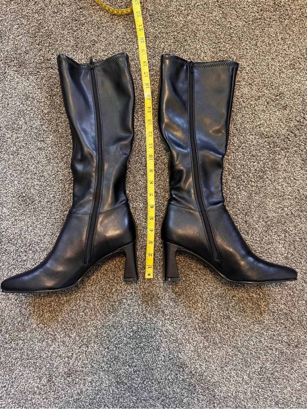 Steve Madden Black Knee-High Women Boots 3inch Block Heel Zipper Size 8.5 NWTS